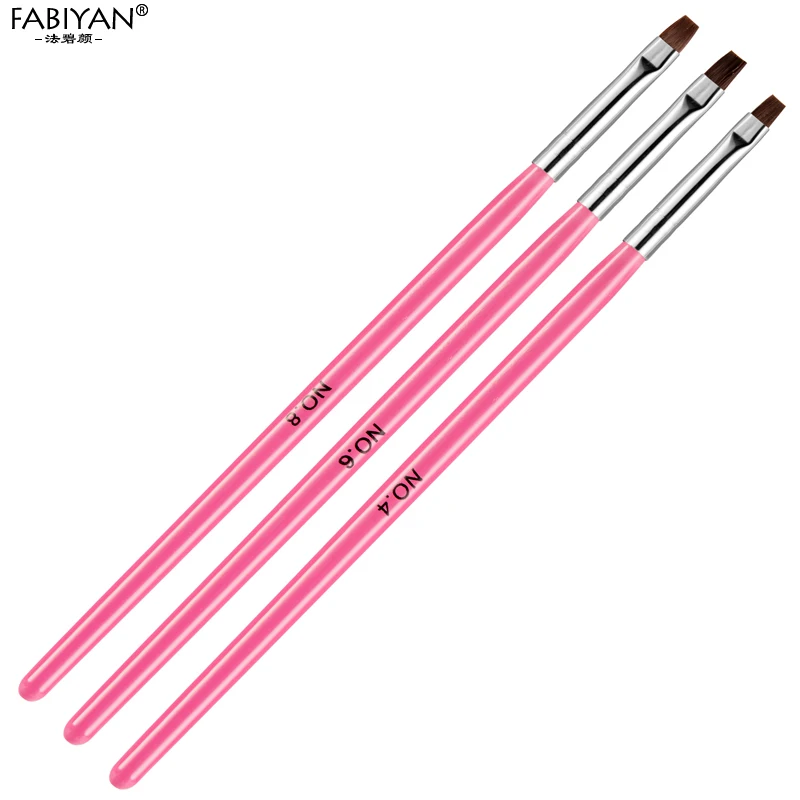 Кисть для резьбы 3 шт. плоская ручка очистки УФ Гель лак акриловое наращивание