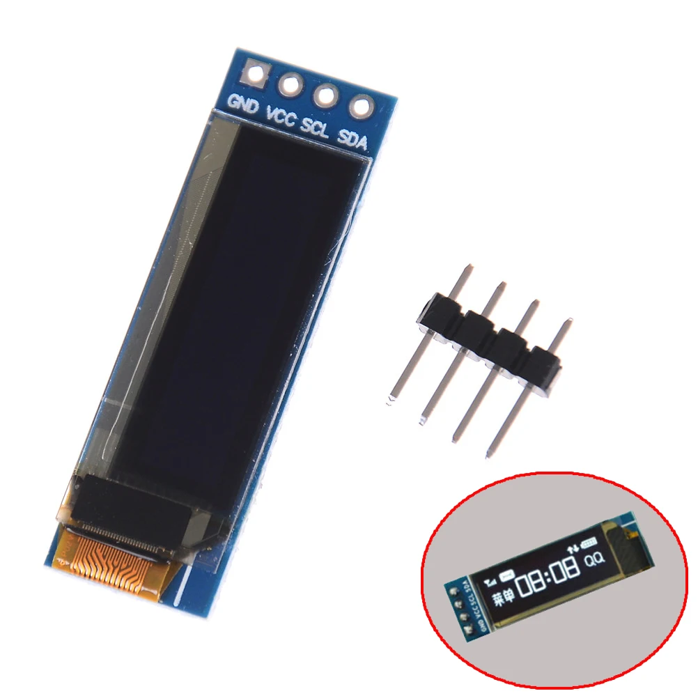 

New 0.91 Inch 128x32 IIC I2C White / Blue OLED LCD Display DIY Module SSD1306 Driver IC DC 3.3V 5V For Arduino