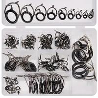 85pcsset black fishing rod guides ceramics high carbon steel ring surf casting fishing rod guide rings for fishing accessories