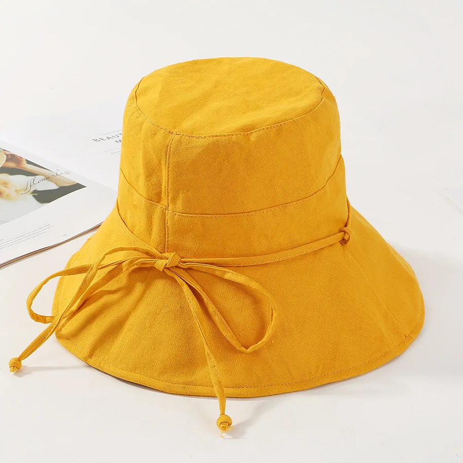 Large Wide Brim Cap Foldable Anti-UV Beach Hat Female Cap Bob Bonnet Elegant Women Summer Sun Hats Fashion Wrinkle Solid Color