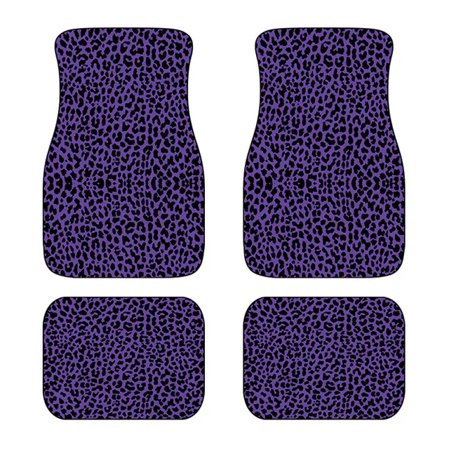 

Aimaao Purple Leopard Animal Print Front Rear Carpet Car Truck SUV Floor Mats For VW Peugeot Passat B8 B5 G30 E46 B7 E39 B6