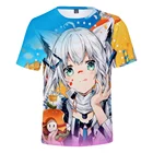 Брендовая дизайнерская инновационная 3D аниме футболка HOLOLIVE Shirakami Fubuki 3D футболка Летняя в стиле преппи для мужчинженщин Kawaii футболка