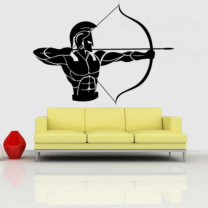 

Vinyl wall sticker ancient Greek warrior archer hunting sticker mural Spartan warrior wall sticker modern home wall decoration 3