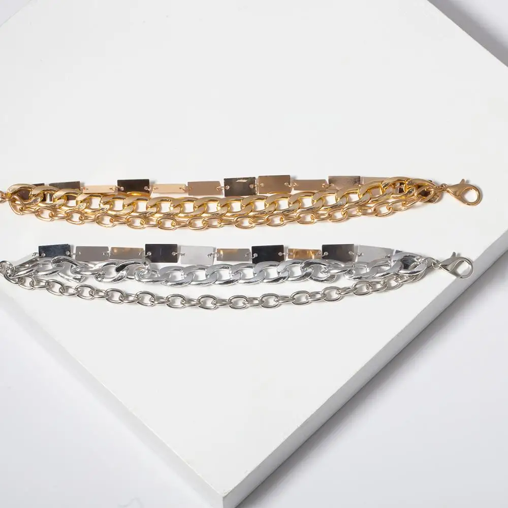 SHIXIN панк 3 слоя очаровательные браслеты для женщин Золотой/Серебряный цвет