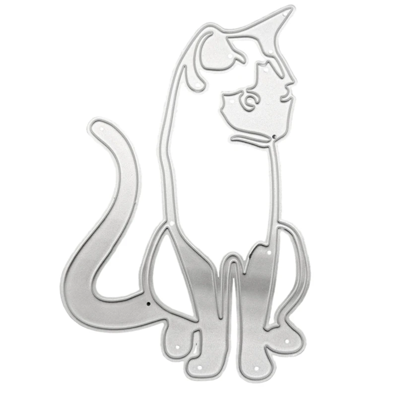 

Металлические Вырубные штампы в виде животных, кошки, фотоальбом, бумажная карта, шаблон, форма, тиснение, крафтовое украшение