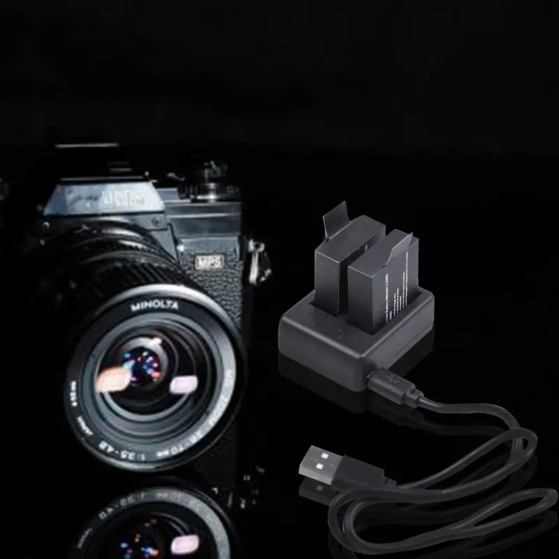 AAAE топ 2 штуки 3 7 в 900 мАч батарея + двойное зарядное устройство для sjcam sj4000 sj5000 sj6000 sj