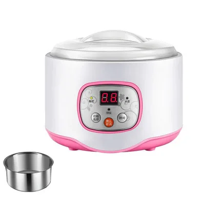 Pink no 4 cup DMWD Многофункциональный Электрический Йогуртница синхронизации Natto рисовое вино машина автоматический йогурт ферментер с 4 Leben стеклянные чашки ЕС - Цвет: Pink no 4 cup