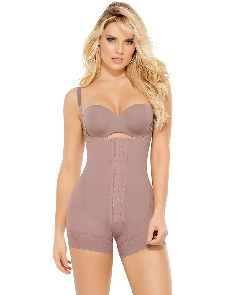 

Open Bust Tummy Control Shapewear For Women Postpartum Body Shaper Post Liposuction Bodysuit Hook