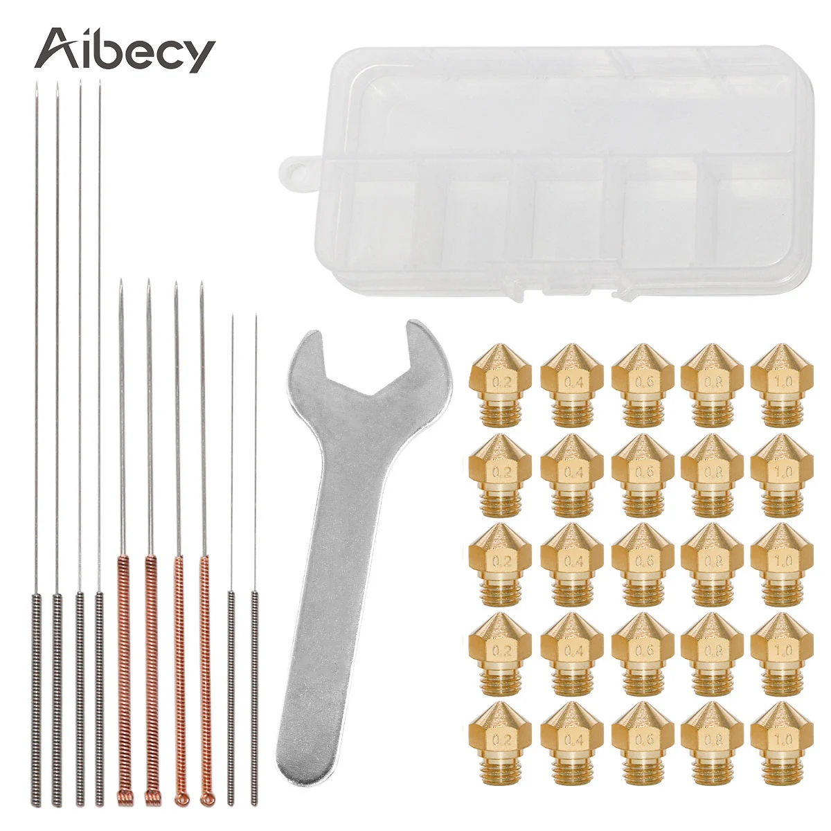 Комплект насадок для 3D принтера латунная насадка экструдера MK10/M7 0 2/0 4/0 6/0 8/1 мм