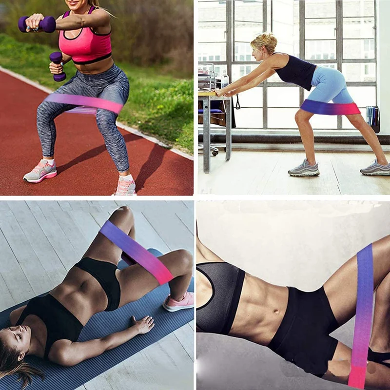 

Fabric Resistance Bands, Upgrade Anti Slip Loop Exercise Bands Set, Non-Rolling Booty Bands Hip Bands Wide Workout Bands