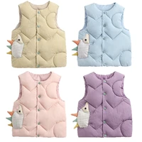 2021 children parka vest animal cute sweet down jacket for 2 6t autumn winter warm down coat tank for boy girl toddler kid