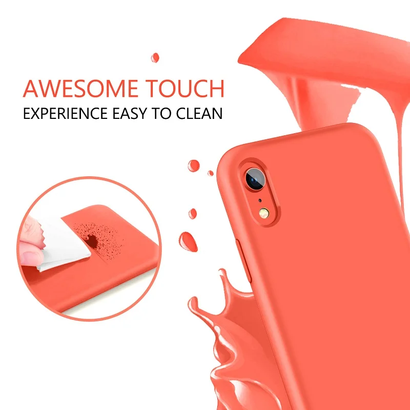 Чехол из жидкого силикона для XR фирменная мягкая и гибкая резины легкая