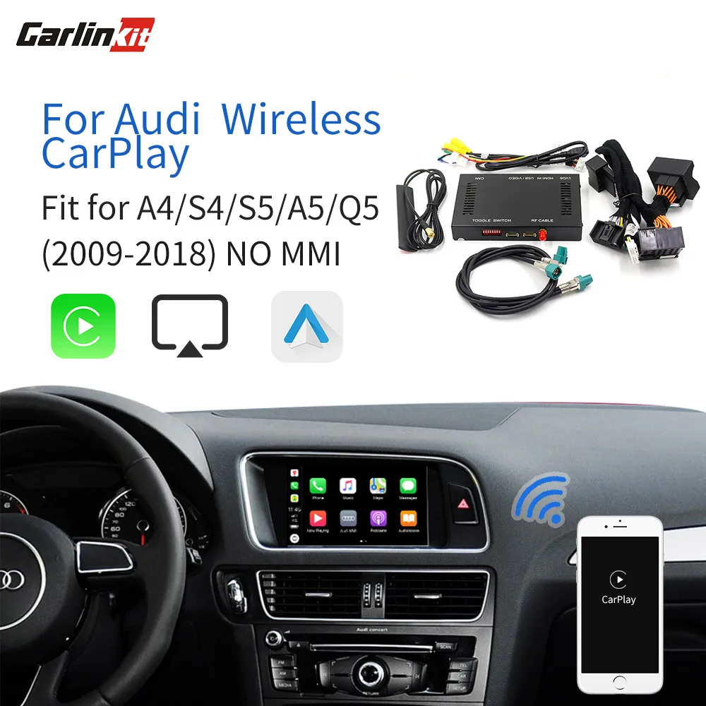 Carlinkit беспроводной/проводной USB Apple CarPlay для Audi 2009- A4 A5 Q5 S5 Non-MMI активированный Carplay и Android Авто модифицированный комплект