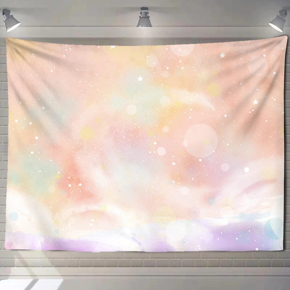 

Pink Moon Starry Tapestry universe Wall Hanging Room Dorm Tapestries Art Home Psychedelic Kawaii Room Decor