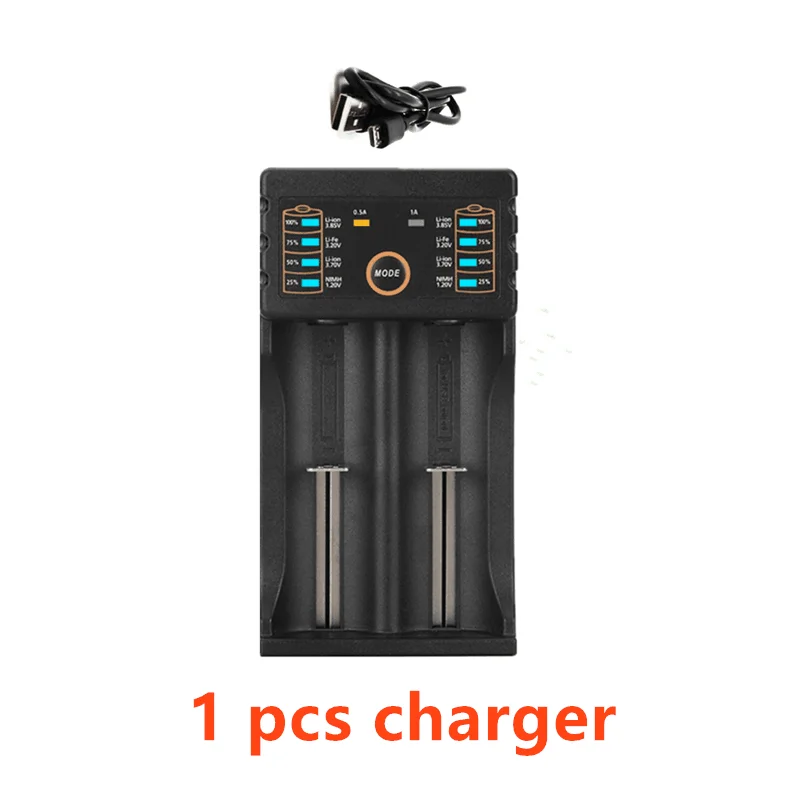 

2021 New 18650 Lithium Batteries Flashlight 18650 Rechargeable-Battery 3.7V 19800 Mah for Flashlight + USB charger