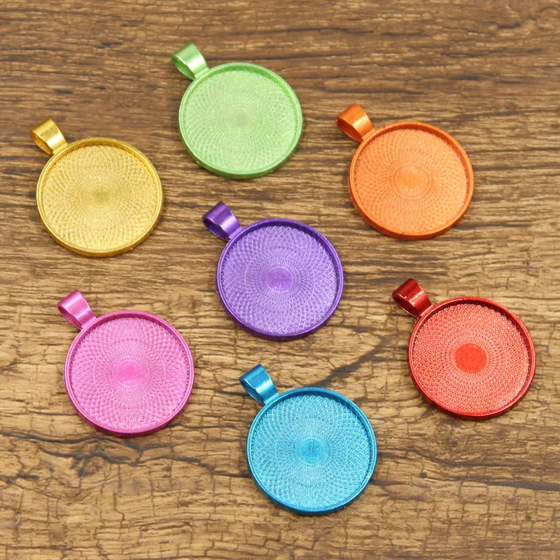 4 шт. круглые подвески для кабошона 25 мм|Ювелирная фурнитура и компоненты| |