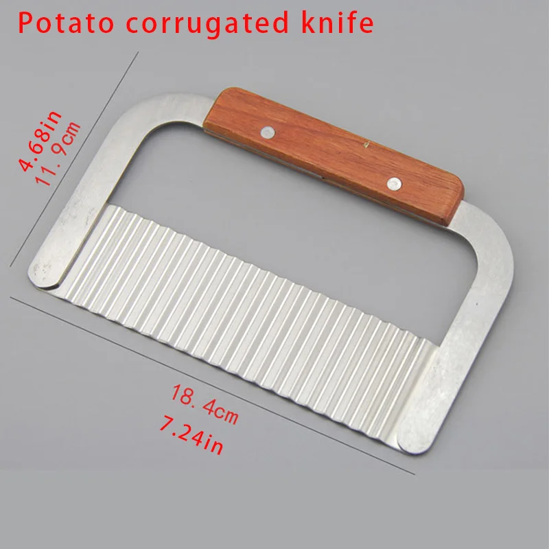 Corrugated knife Кухонный шпатель, деревянная ручка, гриль, Тернер, нержавеющая сталь, металл, скребок для блинов, теппаняки, Hibachi, сковорода, кухонная утварь - Цвет: Corrugated knife