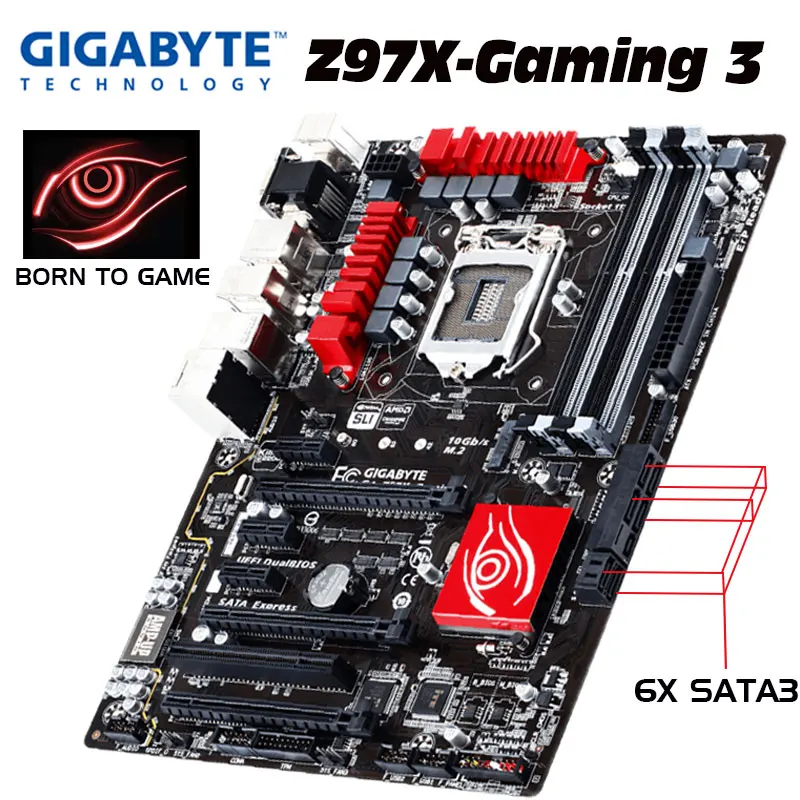 Verkauf Motherboard Gigabyte Z97X-Gaming 3 LGA 1150 DDR3 PCI-E 3,0 X16 M.2 Chia I7 I5 I3 USB 3,0 Intel Z97 Für Desktop Mainboard Verwendet