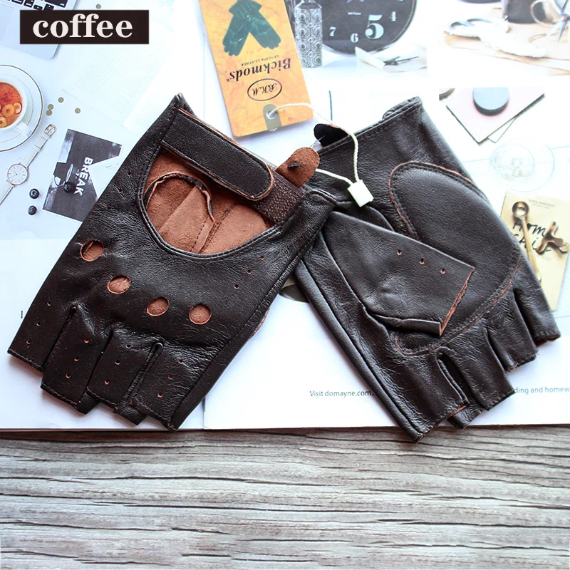 

New Women Half Finger Leather Gloves Fashion Style Thin Colour Outdoor Sports Driving Riding Sheepskin Gloves