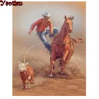 Алмазная 5D картина, ковбойская лошадь, корова, ферма, животные, вышивка, полная вырезка, квадратные, круглые стразы, мозаика сделай сам, украшение, новое поступление