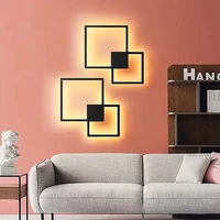 Hartisan Living Room Decor Led Wall Light Bedroom Light Round/Square Creative DIY Pattern Wall Sconces  Fixtures Mounted Lamp