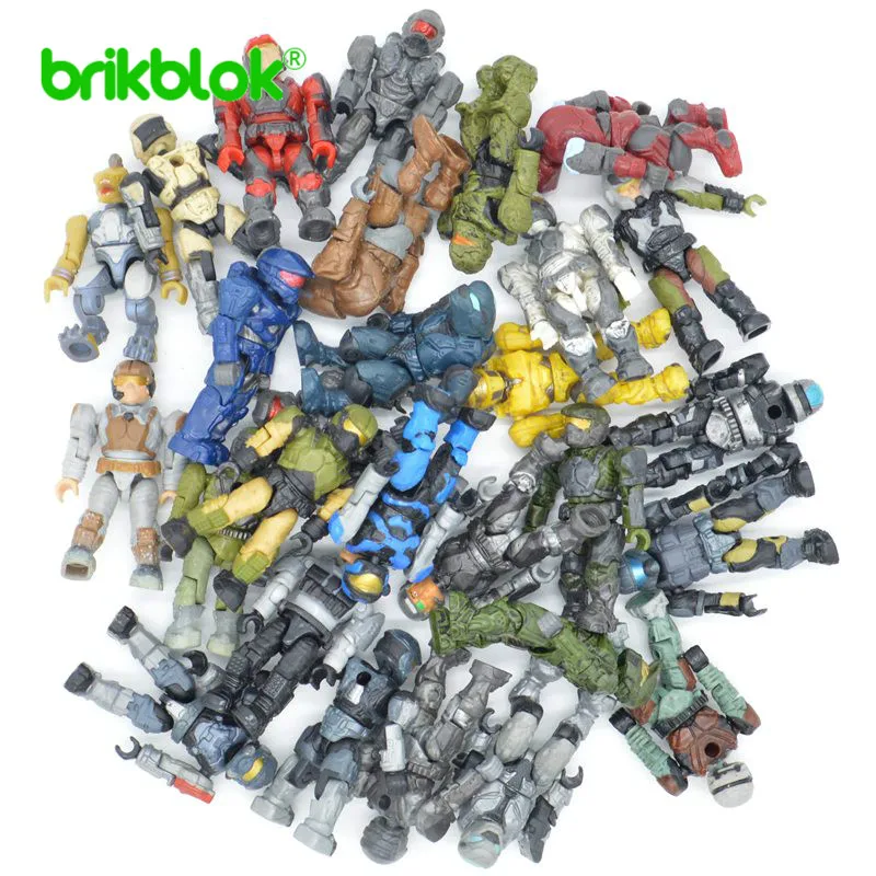 20/50/100pcs lot Halo Wars Random Styles Warriors Monsters Building Blocks Bricks Games Kids Gifts Toys with Weapons Guns
