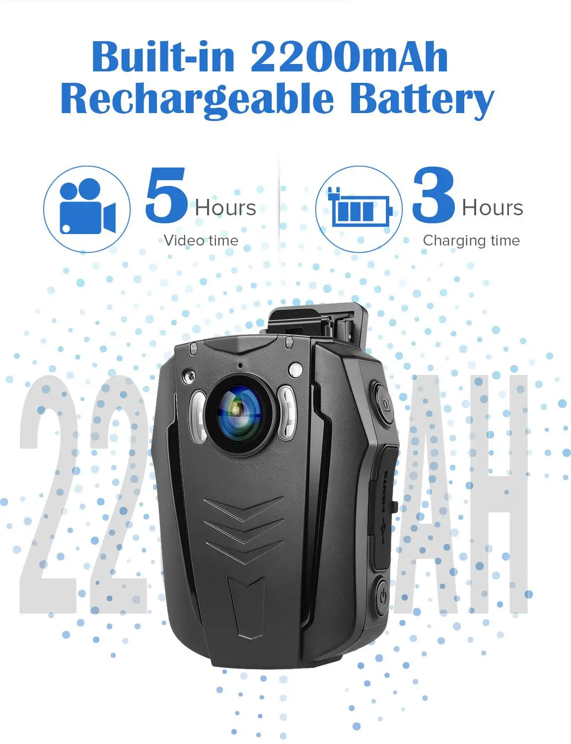 Полицейская камера BOBLOV PD70 с Wi-Fi 1296P носимый корпус ИК-камера ночного видения