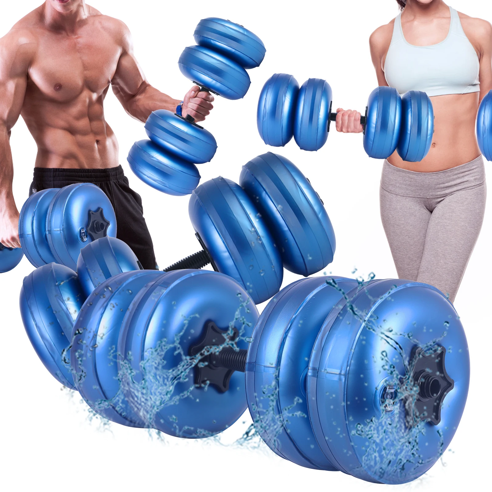 Travel Water Filled Dumbbell Barbell Set For Men Women Portable Adjustable Weight 25 KG Gym Dumbbells Training Home Fitness