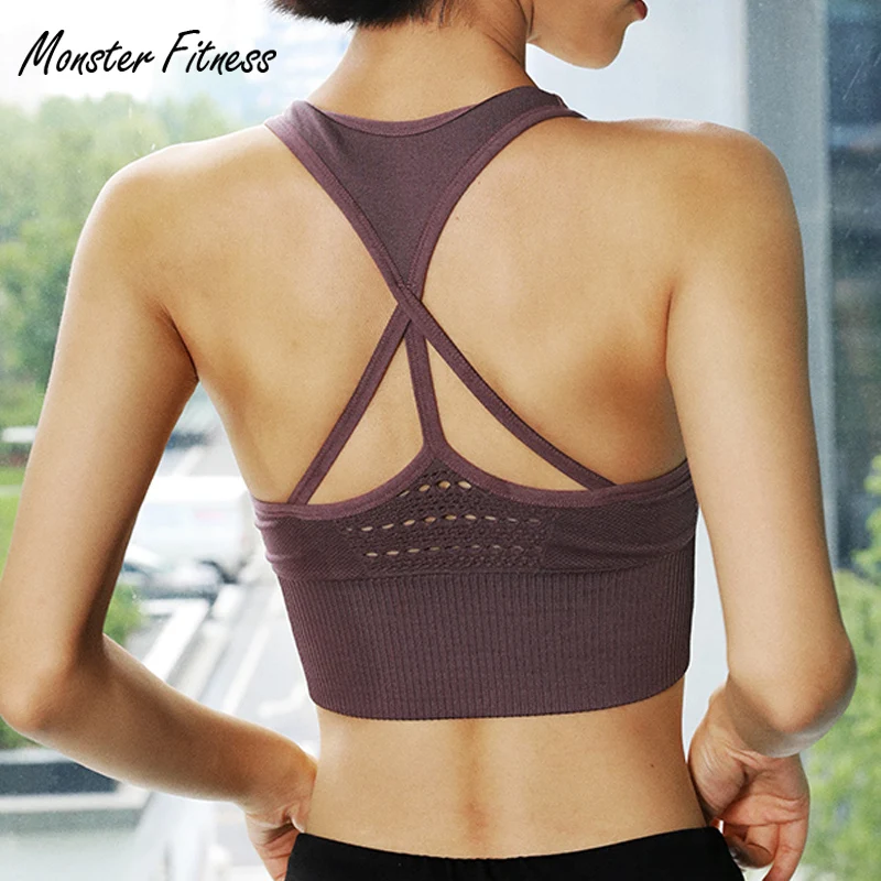 Женский бесшовный спортивный бюстгальтер Monster для фитнеса тренажерного зала