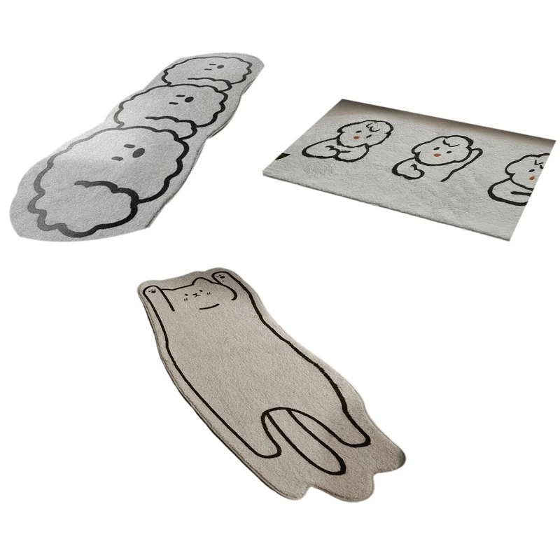 

N7MD Cute Cartoon Carpet Lovely Soft Floor Mat Sofa Lace Rug Non Slipping Doormat for Home Bedroom Kid Room Entrance Door
