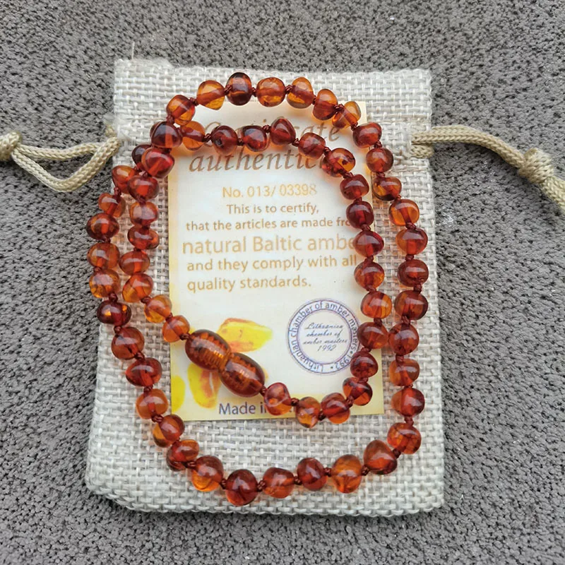 Yoowei Baby Natural Amber Necklace Handmade Knoted Baroque Style 100% Real Original Beads Women Jewelry Wholesale | Украшения и
