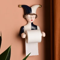 nordic cartoon bubble girl home toilet paper towel holder roll paper holder decoration home bathroom girl creative towel holder