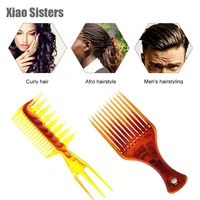 1pc amber large wide tooth detangling curly hair comb back head styling beard oil comb hairdressing comb salon supplies