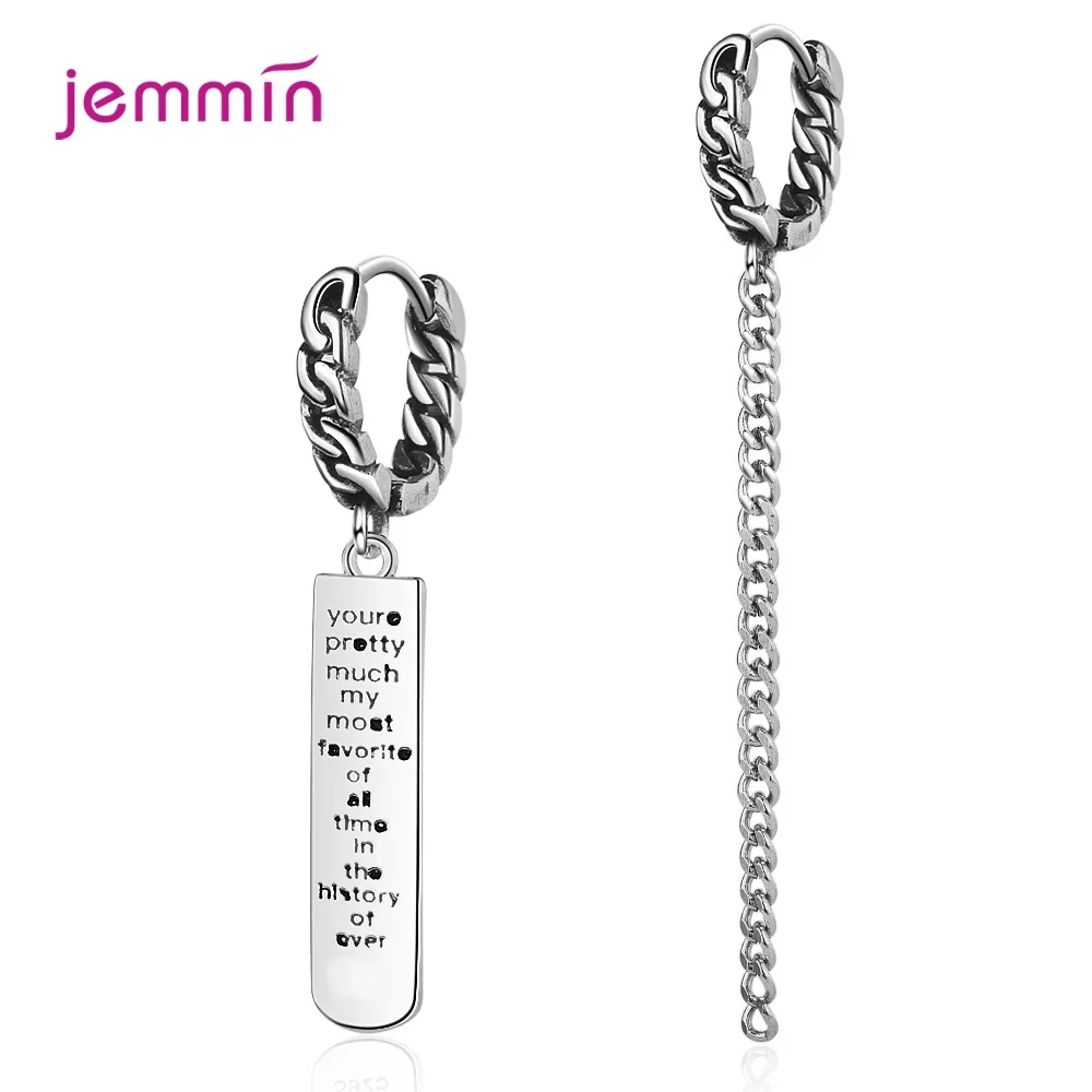 Заявление в стиле панк с длинной бахромой асимметричные серьги виде колец 925