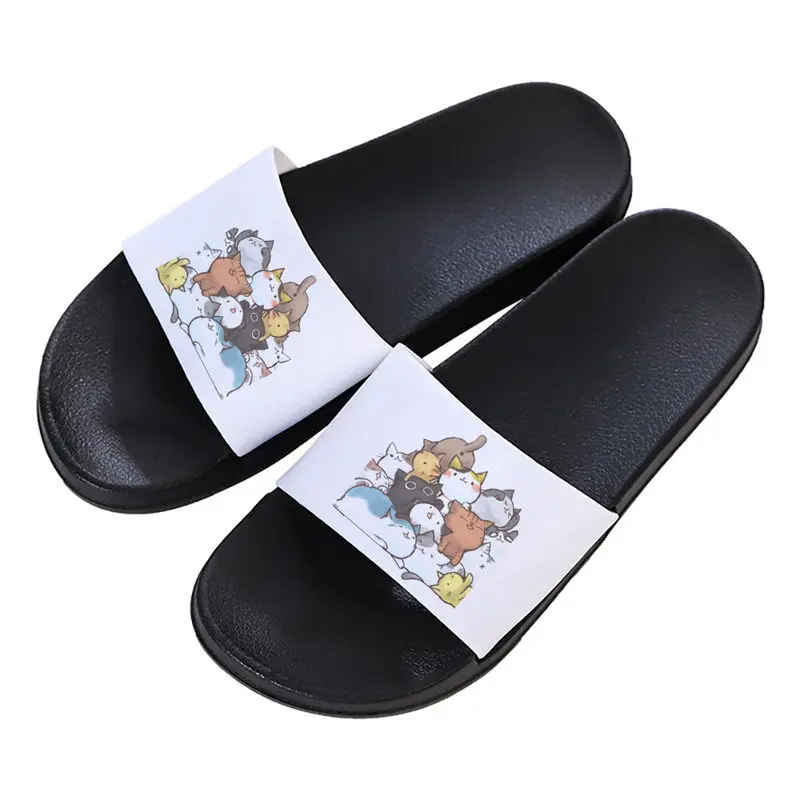 

Summer New Style flat Slippers Women flip flops Kawaii cat pattern sandals Open Toe Flip Flops for Women Shoes 2021 Plus Size 41