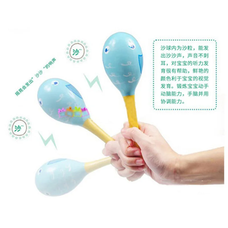 

0 12 months education wooden children development toys cartoon Mini Baby bell toys wooden malacas baby toys for infants