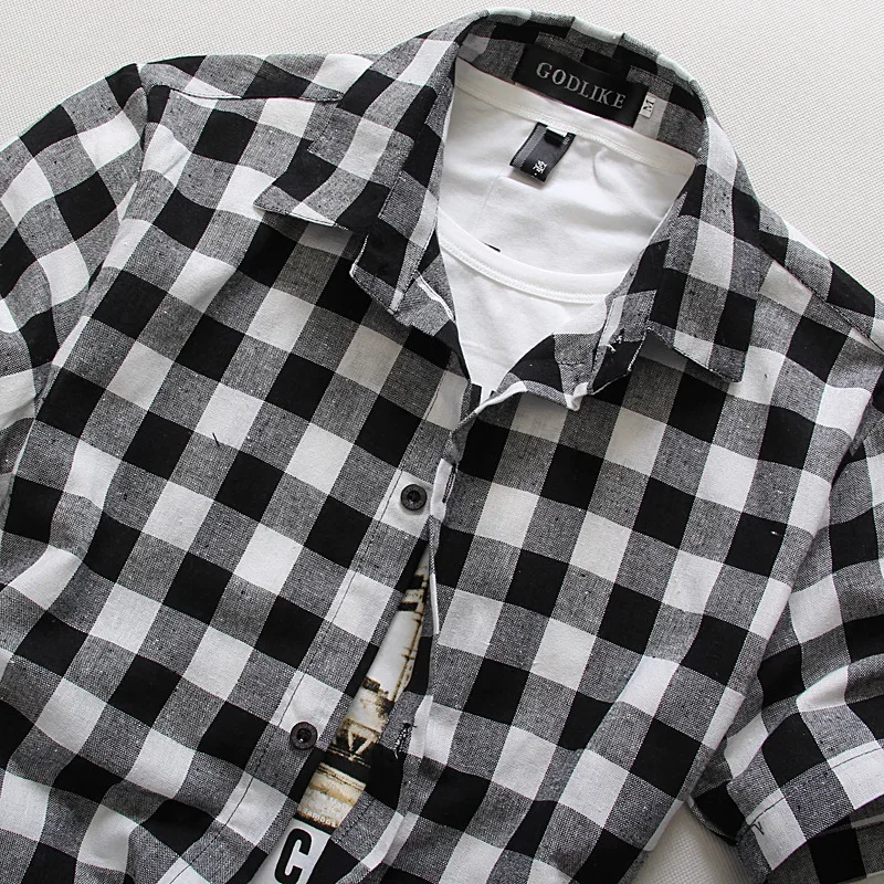 

Men Shirts 2021 Plaid Shirt New Summer Fashion Men's Chemise Homme Checkered Shirts Short Sleeve Shirt Blouse Top for Men