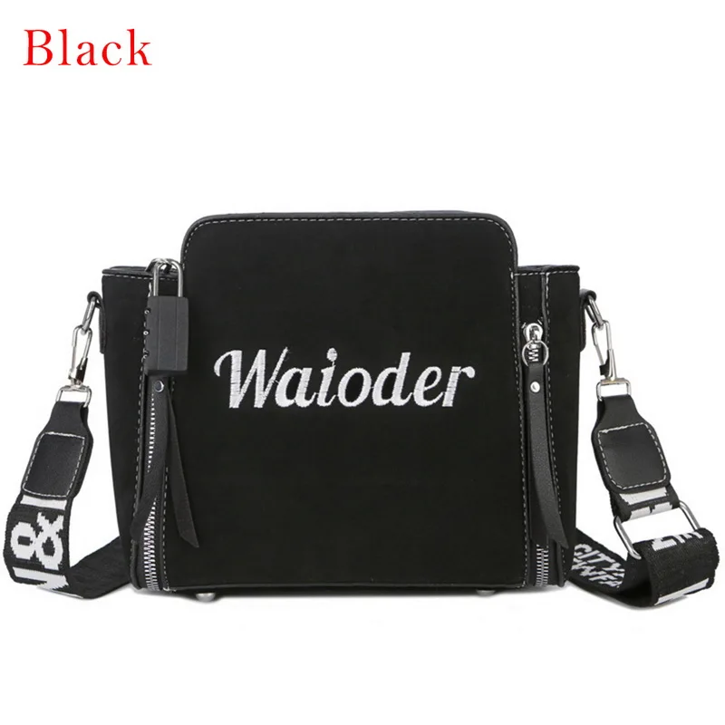 black3 HEFLASHOR PU Messenger Bags Female Handbag For Lady Design Exquisite Crossbody Holiday Women Letter Shoulder Bag bolsa feminina - Цвет: black3