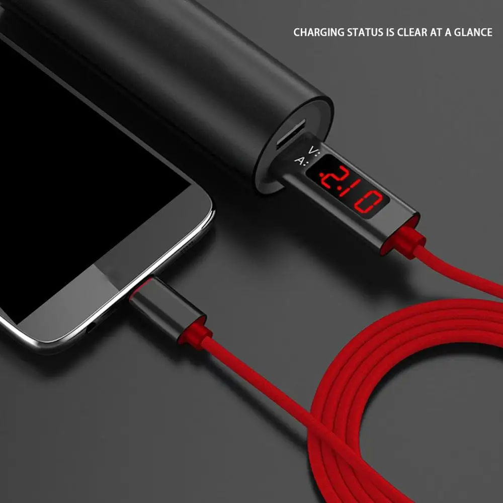 1 м USB напряжение тока умный дисплей линия данных Быстрая зарядка тип-c Android кабель
