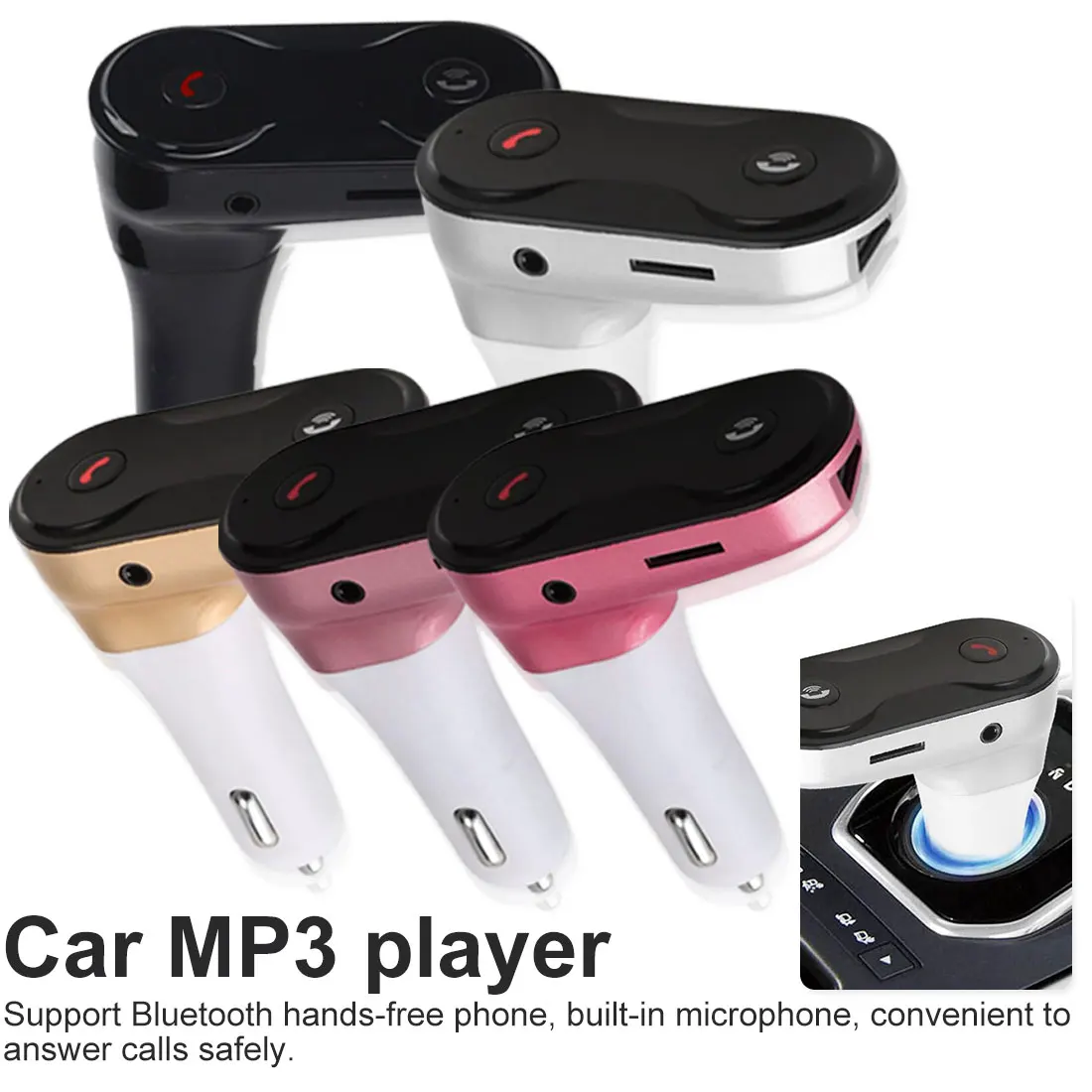 Беспроводной Bluetooth FM трансмиттер громкой связи автомобильный комплект C8 AUX