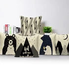 С рисунком в виде медведя из мультфильма Лев Чехлы Подушка с геометрическим рисунком чехол для детского кресла диван автомобиля домашний декор квадратный диванные подушки крышка