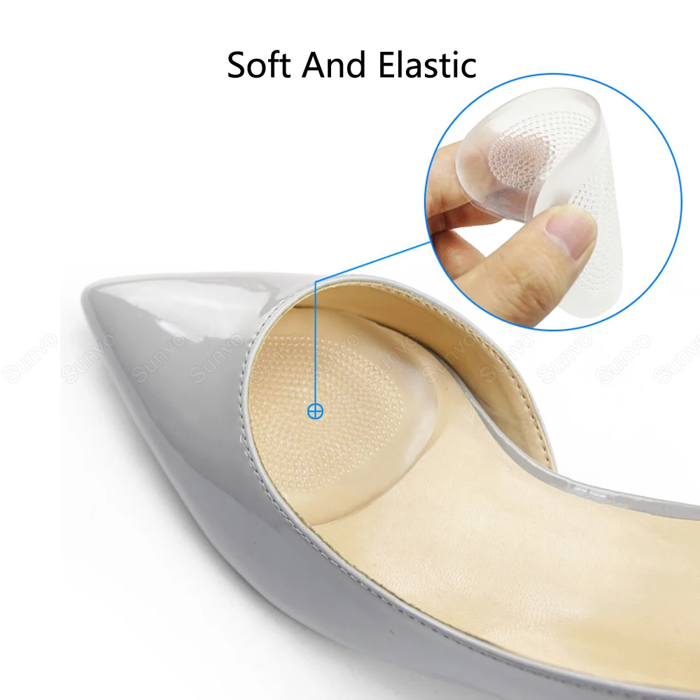 Sunvo Anti-slip Silicone Inserts for Plantar fascitis Gel Half Insoles for Shoes Women Forefoot Anti-Pain Insert Foot Shoe Pads