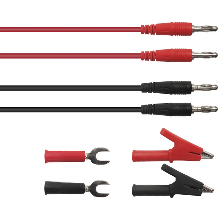 

P1041B 6 in 1 1M 4mm Banana to Banana Plug Test Lead kits Alligator Clip Clamps to 6mm U-type Plug Regulated Power Supply