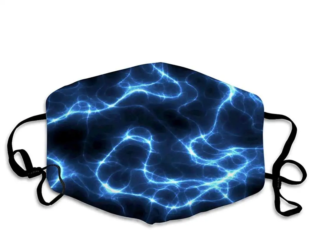 

Personalized Smile Face Mouth Mask Anti Dust Face Mask Adjustable Earloop Thunderstorm OneSize