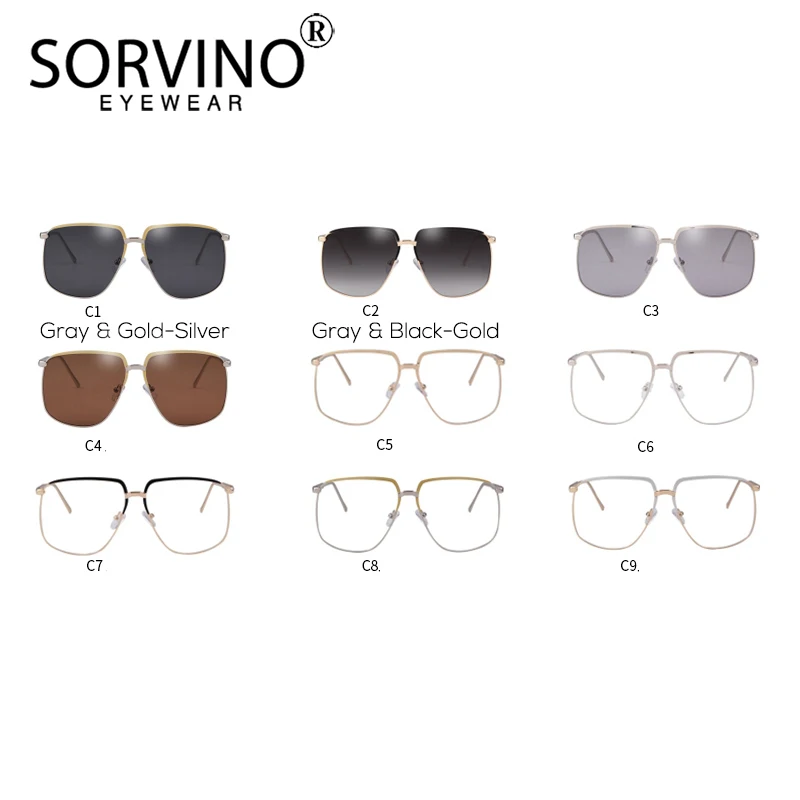 Мужские и женские солнцезащитные очки SORVINO Винтажные Солнцезащитные с