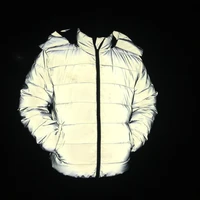 winter coat menwomen reflective light jacket windproof stand cotton padded warm thick hooded zipper female top coats hip hop