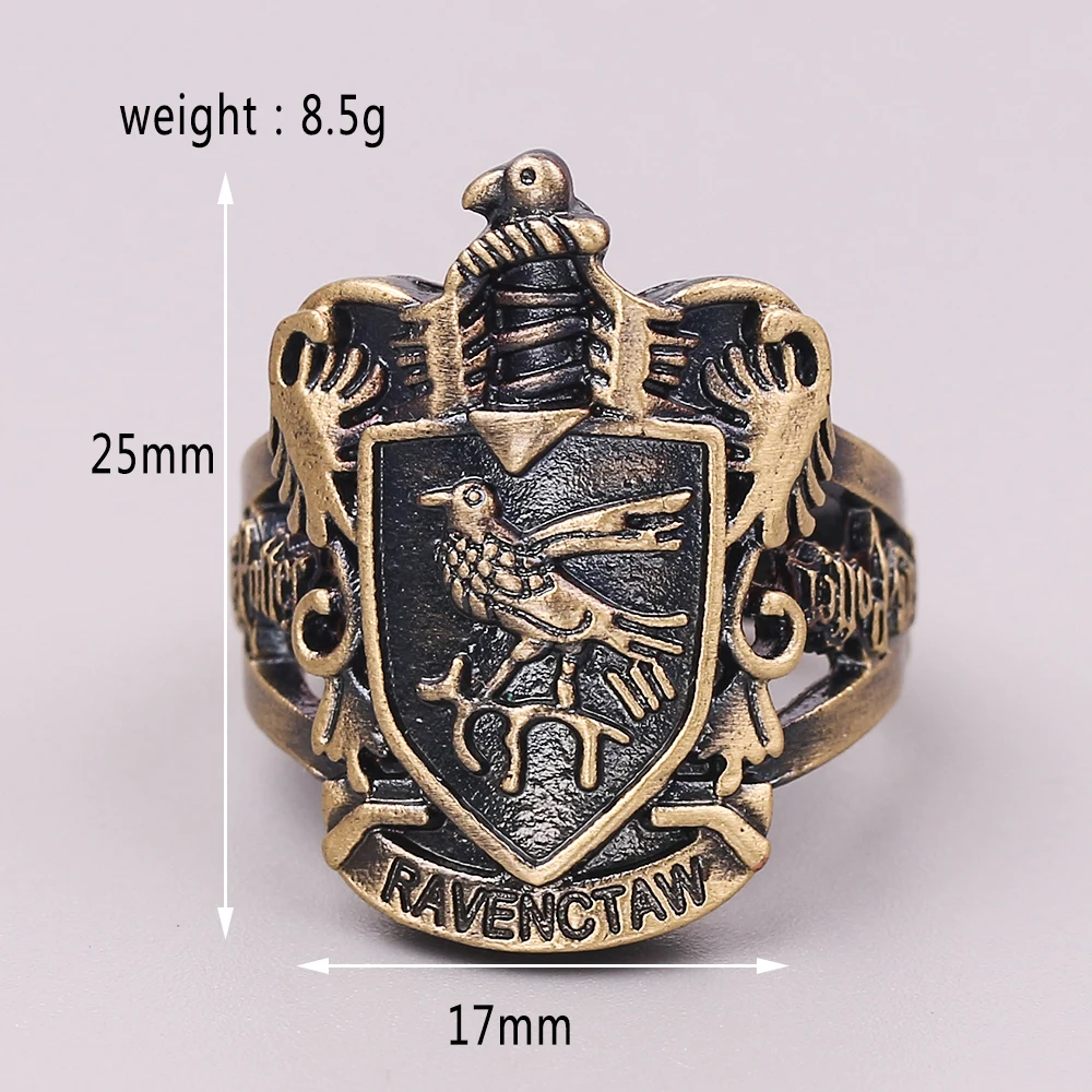 Ravenclaw Панк мужские готические Хогвартс школьные кольца-значки Дары смерти Золотой снитч, кольцо, винтажное мужское перстень ювелирные изделия - Цвет основного камня: Ravenclaw