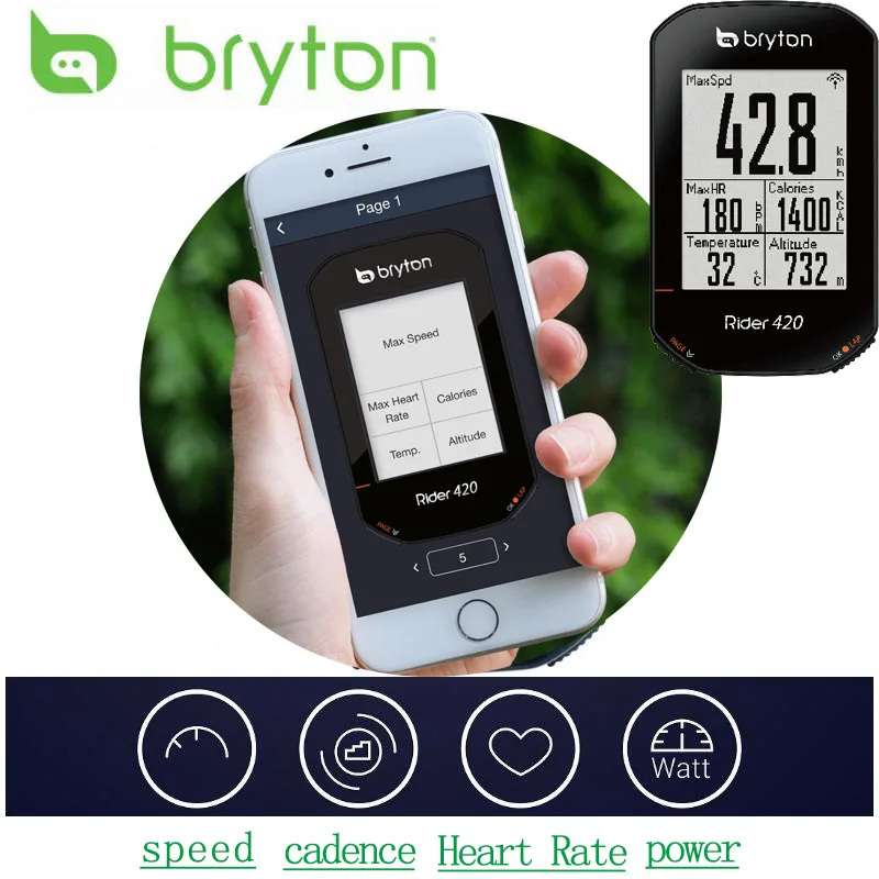 Велосипедный компьютер с поддержкой GPS Bryton Rider 420 водонепроницаемый беспроводной