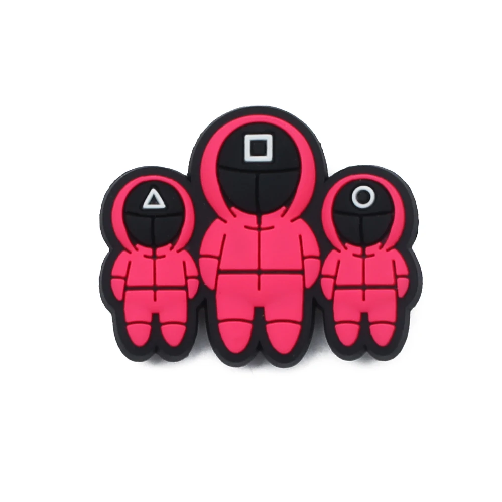 Single Sale 1pcs Squid Game Croc Charms Korean Dramas PVC Shoes Decoration Jibz for croc Charms Designer For Xmas Gifts