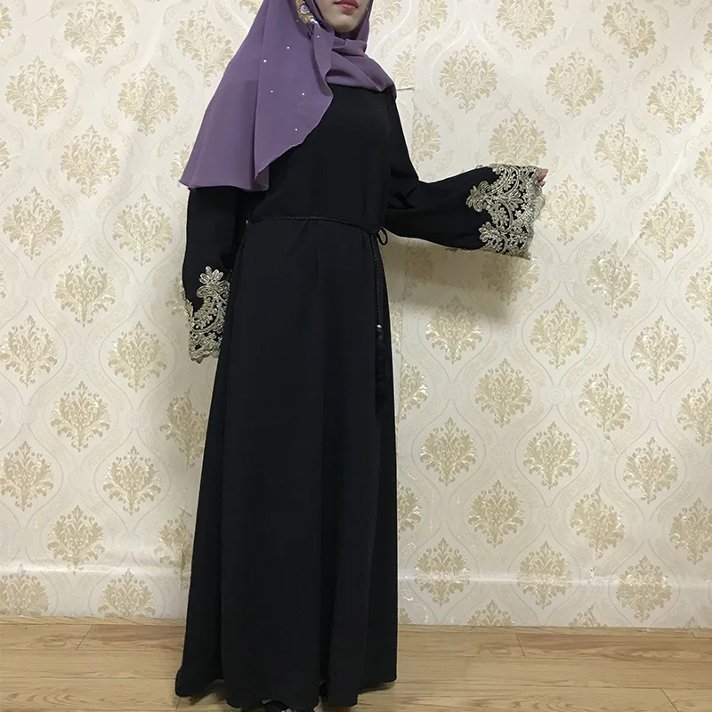 Арабское мусульманское платье-абайя женское кимоно с вышивкой Марокканское